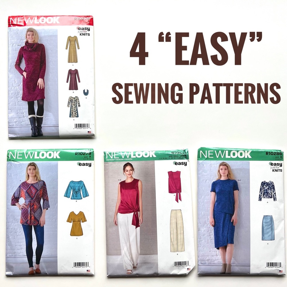 Lot of 4 Recent EASY SEWING PATTERNS New Look R10541 R10279 R10274 R 10286